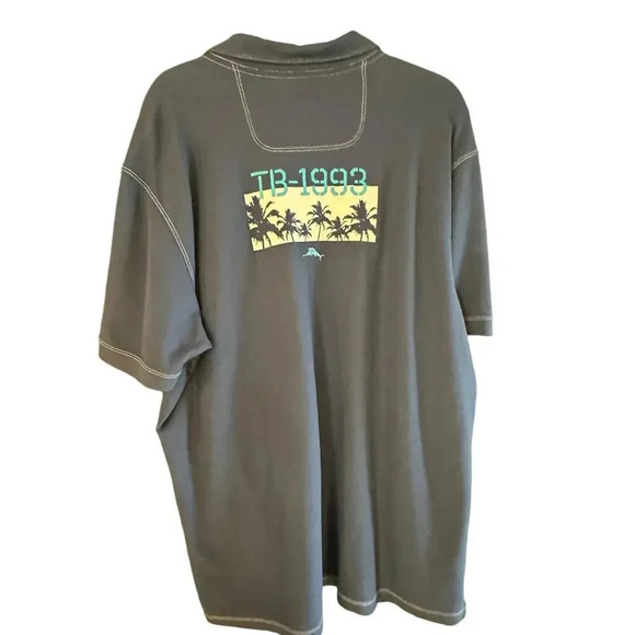 Tommy Bahama Gray island zone embroidered Short Sleeve Polo Shirt Size XXL - Picture 5 of 6